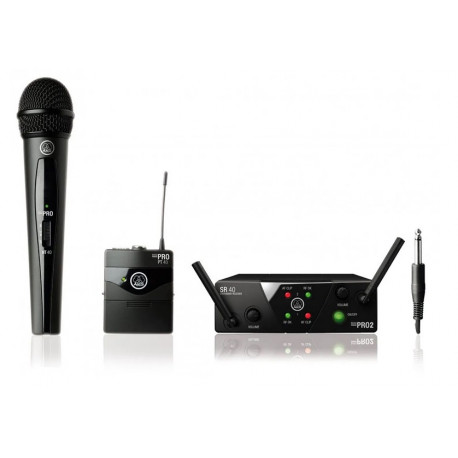 AKG WMS 40 PRO Mini DUAL MIX Set - bezprzewodowy zestaw z 1 mikrofonem nagłownym i 1 mikrofonem do ręki