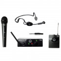 AKG WMS 40 PRO Mini DUAL VOCAL MIX Set Bezprzewodowy zestaw z 1 mikrofonem do ręki i 1 mikrofonem na głowę