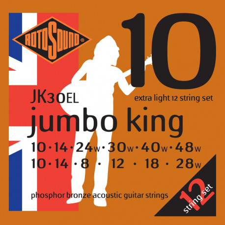 Rotosound JK30EL Jumbo King 10-48 – struny do gitary akustycznej 12-strunowej