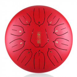 Lotus tongue drum 10" 11 ton Hluru-Huashu THL11-10-RED HandPan