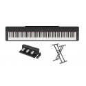 Yamaha P-225 B - pianino cyfrowe + zestaw pedałów Yamaha FC-35 + statyw