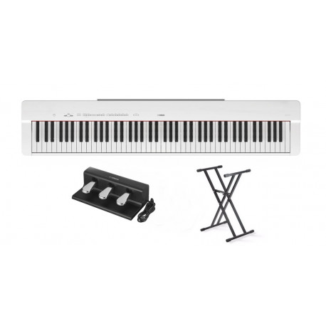 Yamaha P-225 WH – pianino cyfrowe + zestaw pedałów Yamaha FC-35