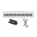 Yamaha P-225 WH – pianino cyfrowe + zestaw pedałów Yamaha FC-35 + statyw