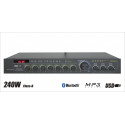 Wzmacniacz radiowęzłowy 100V Restauracja, Szkoła, Siłownia - DTY-240BC Mp3 / Radio FM / Bluetooth / 3 strefy