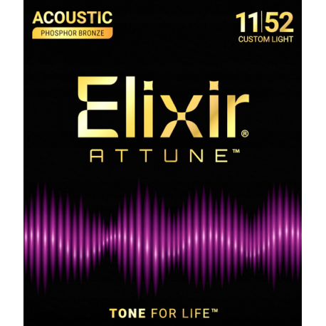 Elixir ATTUNE Phos Bronze Light 12-53 - struny do gitary akustycznej