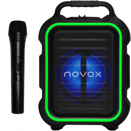 NOVOX Mobilite Green - Kolumna zprzenośna z akumulatorem łączność BT, port USB/SD i mikrofon