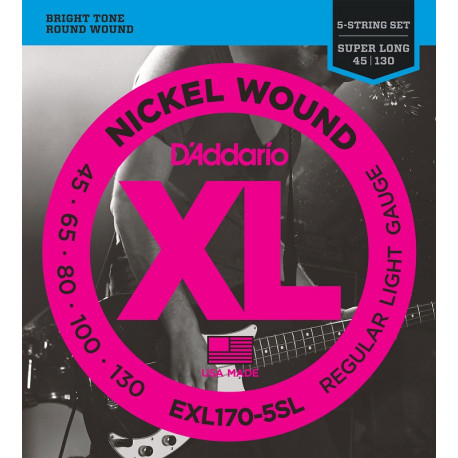 D'addario EXL170-5 SL - struny do gitary basowej Long Scale