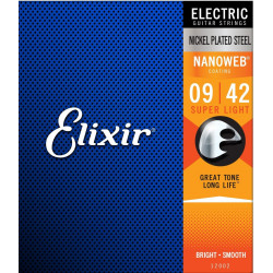 Elixir 12002 NanoWeb Super Light 9-42 struny elektryczne