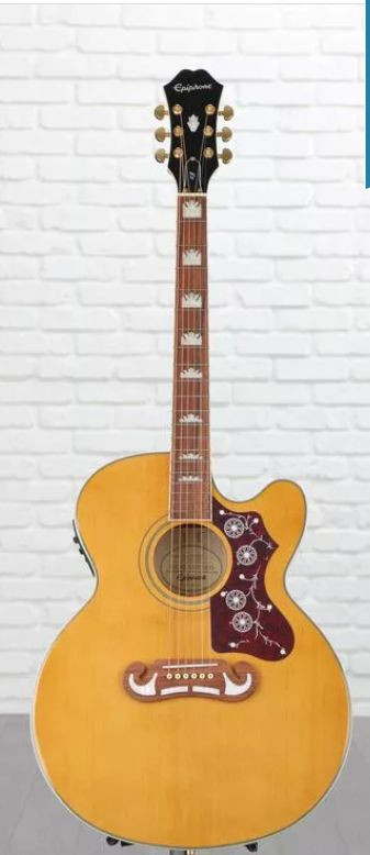 Epiphone J200EC Studio Solid Top Fishman Sonitone VN Vintage Natural gitara elektro-akustyczna (EJ200)