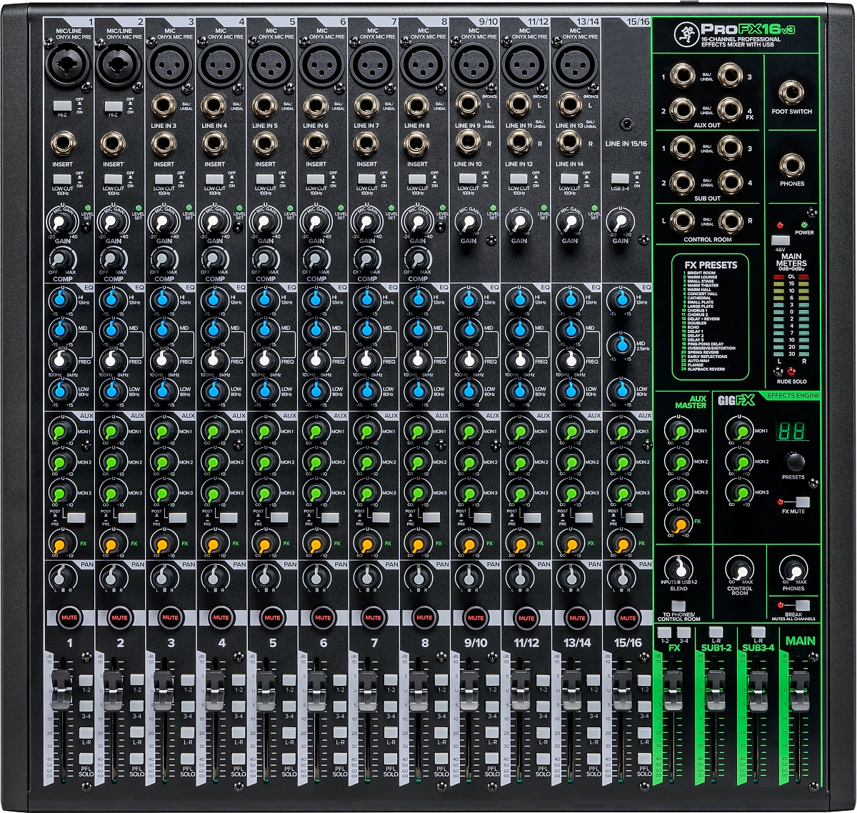 MACKIE PROFX 16 v 3 - 16-sto kanałowy mixer audio
