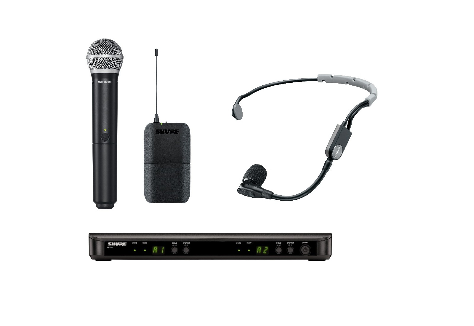 SHURE BLX1288e/SM35 - zestaw podwójny z mikrofonami: SM58 i SM35