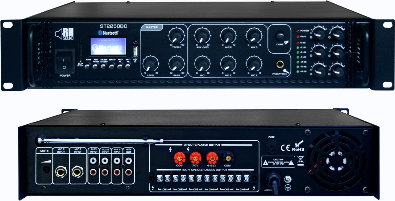 Wzmacniacz 100V ST-2250BC+FM+BT