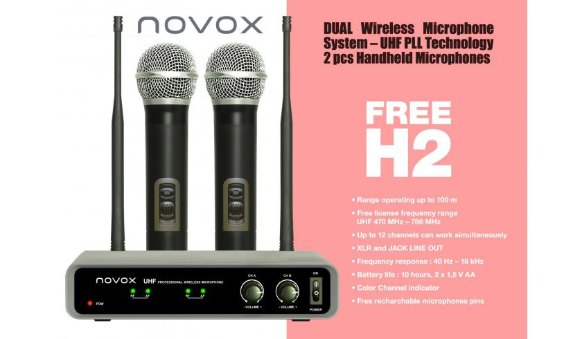 NOVOX FREE H2 Zestaw 2 mikrofonów doręcznych