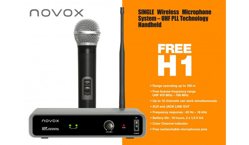 NOVOX FREE H1 Bezprzewodowy mikrofon doręczny