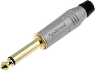 AMPHENOL ACPM-GN-AU - wtyk jack (6.35mm) MONO srebrny, GOLD - pozłacany