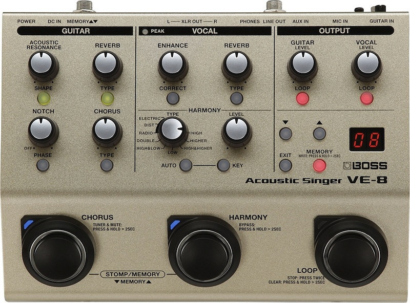 Boss VE-8 Acoustic Singer - procesor harmonii wokalnej / looper