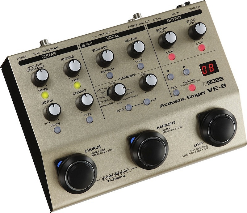 Boss VE-8 Acoustic Singer - procesor harmonii wokalnej / looper