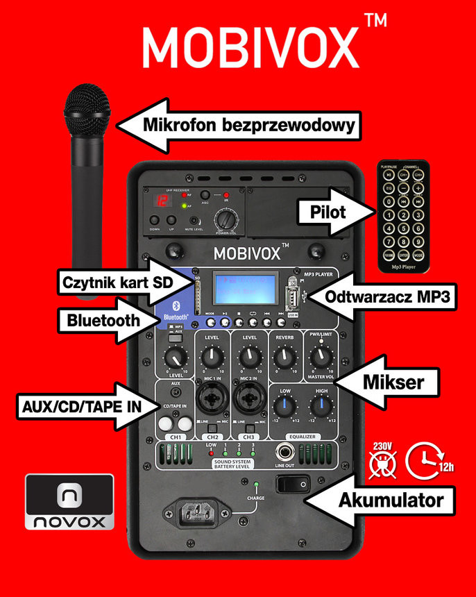 NOVOX MOBIVOX kolumna mobilna