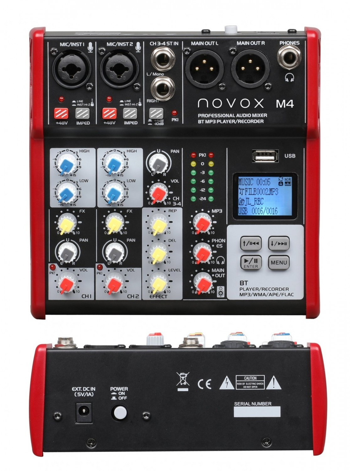 Novox M4 MKII - mikser analogowy + MP3/Bluetooth