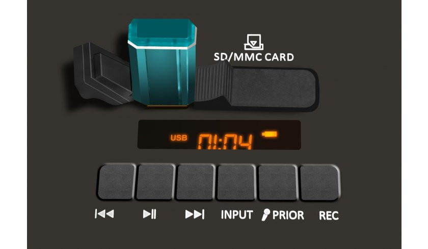 NOVOX Mobilite Orange - Kolumna zprzenośna z akumulatorem łączność BT, port USB/SD i mikrofon