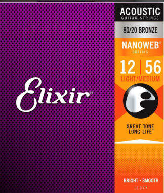 Elixir 11077 NanoWeb Bronze Light-Medium 12-56 struny akustyczne