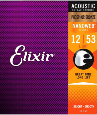 Elixir 16052 NanoWeb Phosphor Bronze Light 12-53 struny akustyczne