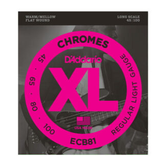 D'Addario ECB81 Chromes Bass Light 45-100 Long Scale - struny do gitary basowej typu FLAT