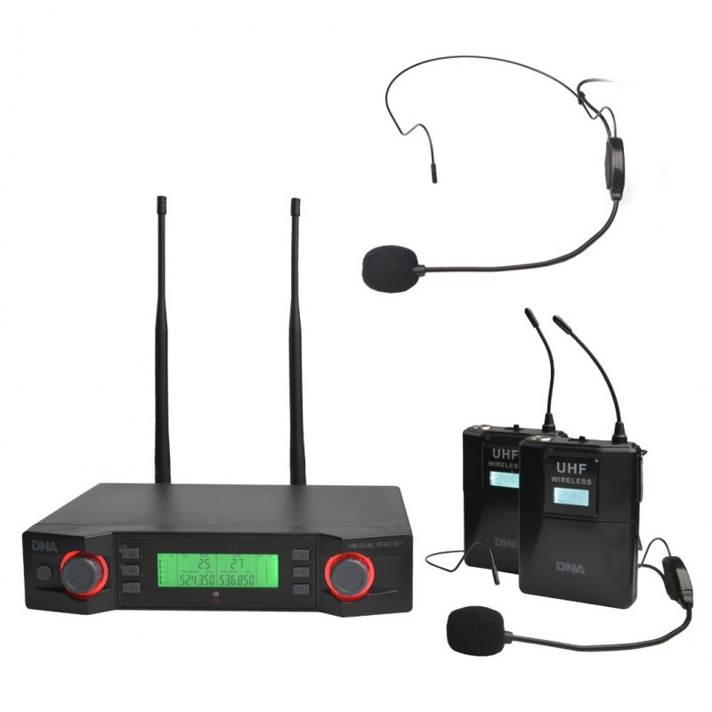 DNA VM - DUAL HEAD SET podwójny bezprzewodowy zestaw nagłowny + case
