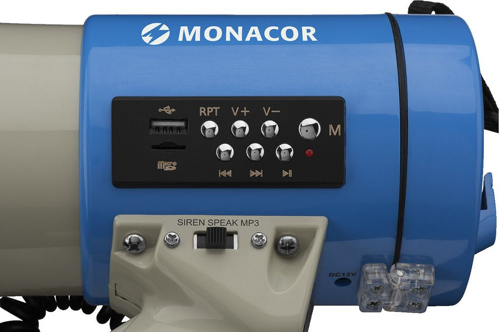 Monacor TM-17M - Megafon z wbudowanym odtwarzaczem MP3.