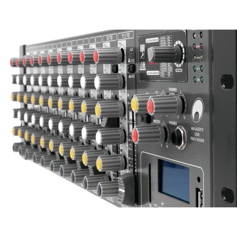 OMNITRONIC RM-1422FX USB Rack Mixer - mikser 14-kanałowy do rack'a