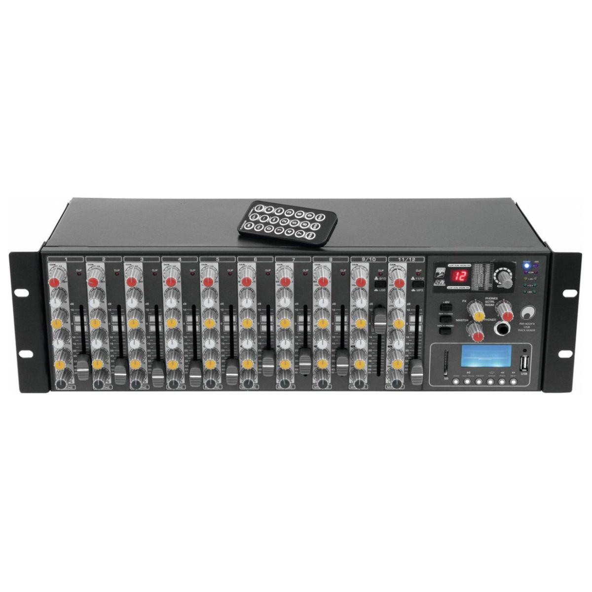 OMNITRONIC RM-1422FX USB Rack Mixer - mikser 14-kanałowy do rack'a