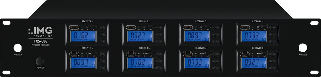 StageLine TXS-686 Odbiornik wieloczęstotliwościowy, w technologii UHF PLL