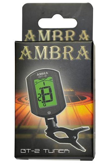 Ambra GT-2 - Tuner gitarowy chromatyczny klips przypinany na główkę gitary