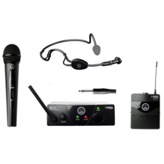 AKG WMS 40 PRO Mini DUAL MIX Set - bezprzewodowy zestaw z 1 mikrofonem do ręki i nadajnikiem do instrumentu