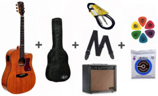 ARS NOVA AN-450 CEQ Electro-Acoustic Player Pack - Zestaw gitara z piecykiem akustycznym i tunerem