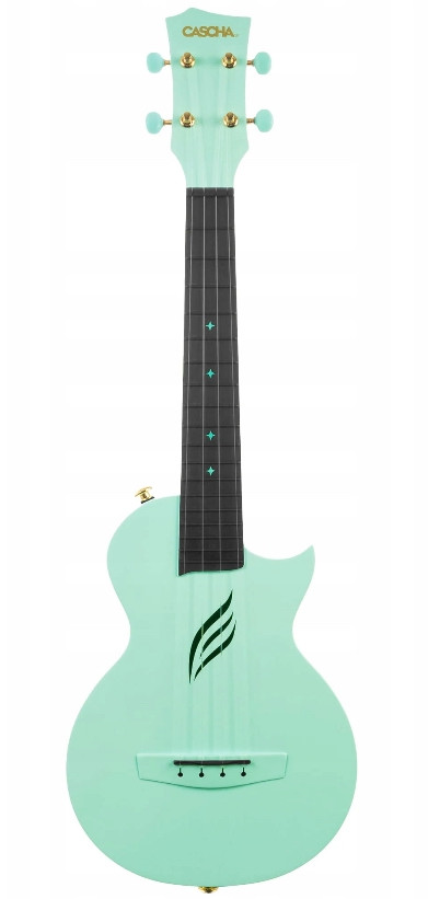 Cascha Carbon Fibre Ukulele Koncertowe MINT Zestaw z pokrowcem, paskiem i kostkami