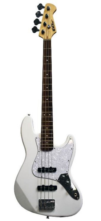 NEWEN JB-WT Gitara basowa 4-strunowa, biała, w stylu Jazz Bass