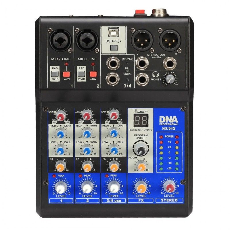 DNA MC04X - analogowy mikser audio DSP interfejs USB