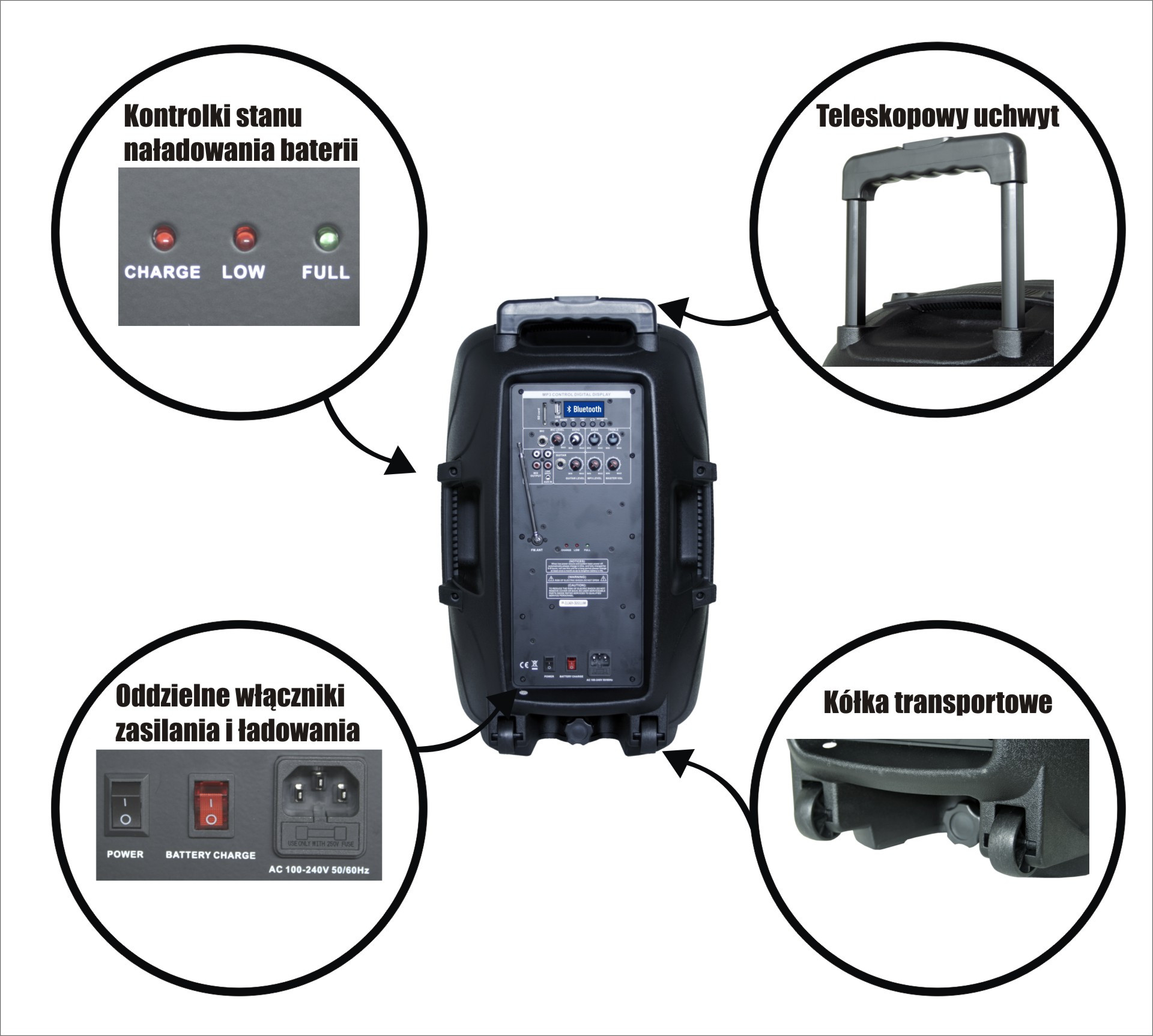 Rh Sound PP-2112ADX-CB HAND-HAND - mobilna kolumna z 2 mikrofonami bezprzewodowymi