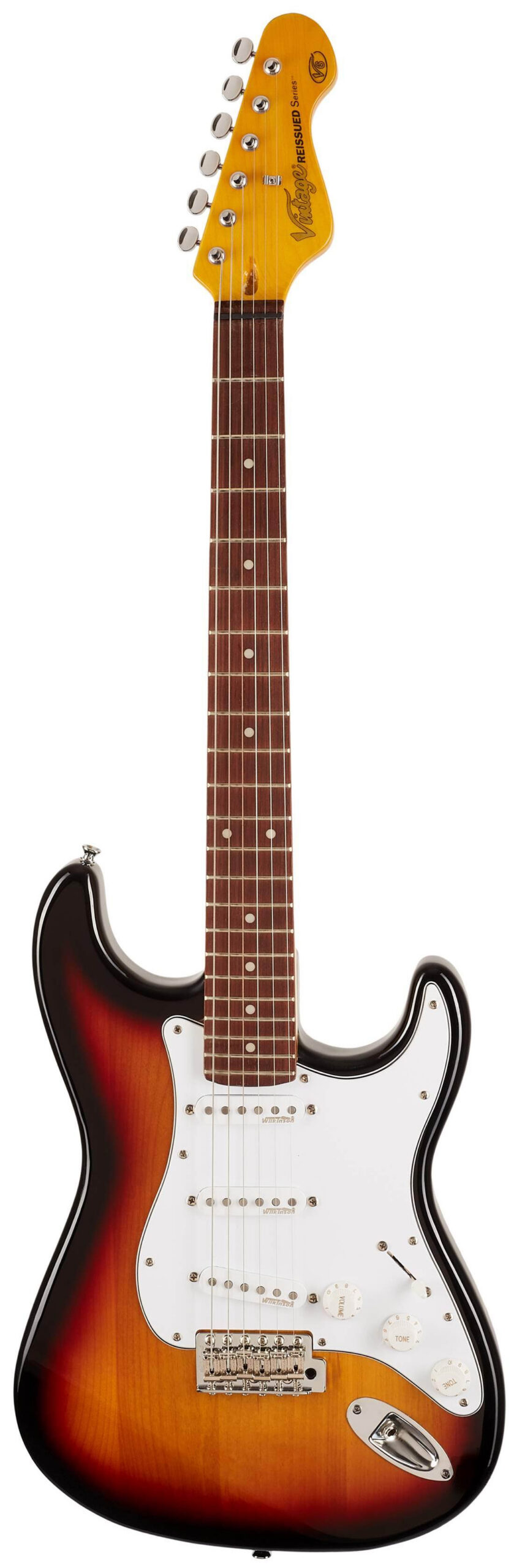 VINTAGE V6SSB Gitara elektryczna w typie stratocaster, kolor Sunburst