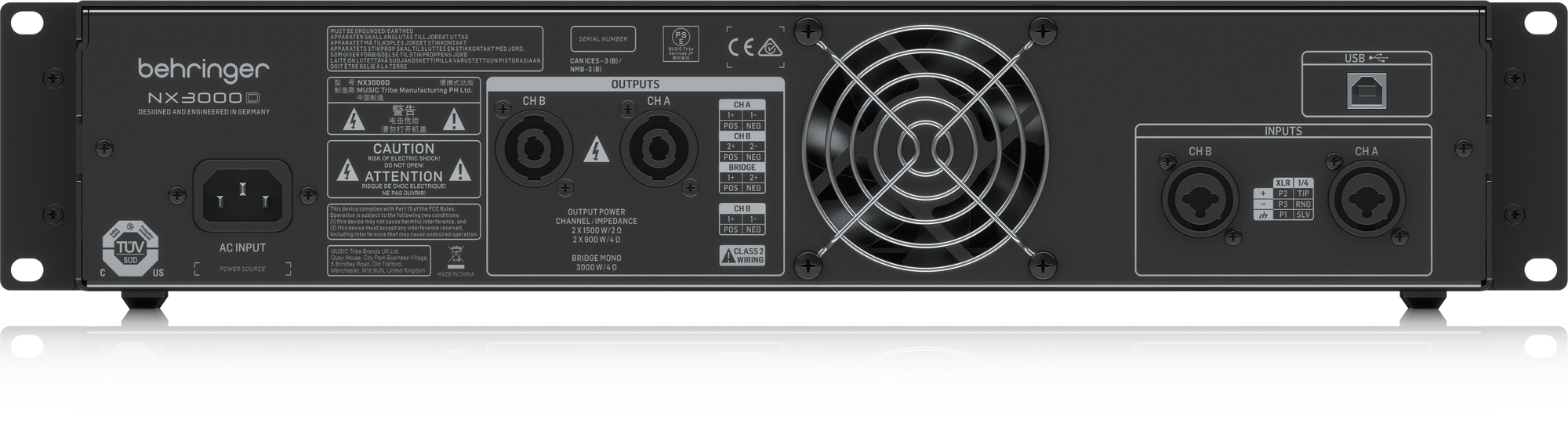 BEHRINGER NX3000D wzmacniacz, końcówka mocy 3000W, procesor DSP wbudowany