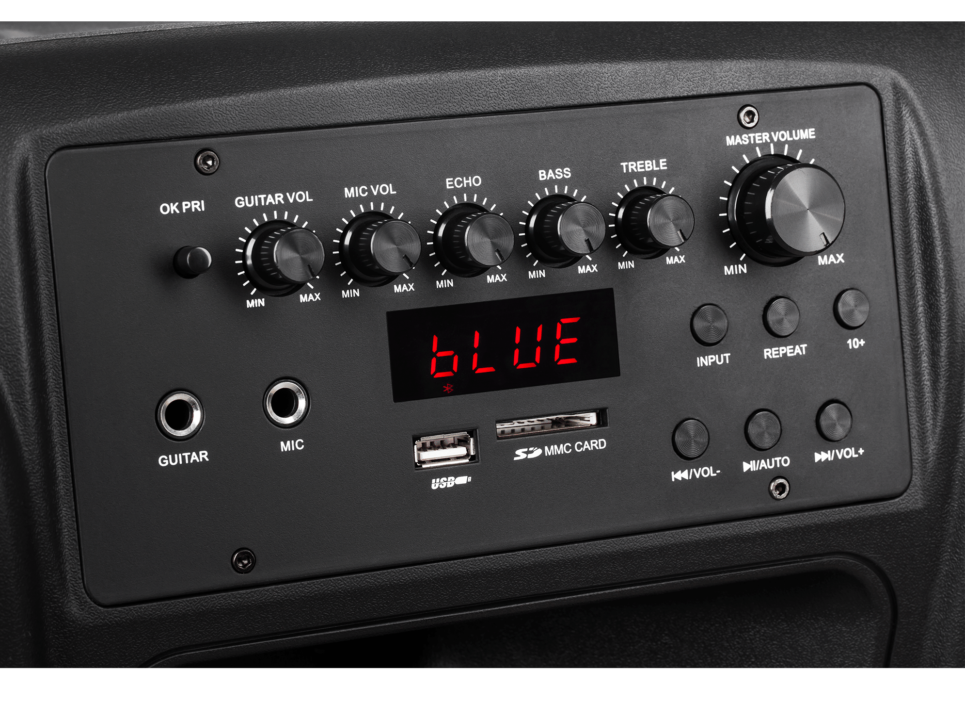 AZUSA MIK0134EU Kolumna aktywna ( z 2 mikrofonami bezprzewodowymi, SD, Bluetooth, USB) 15" 120W