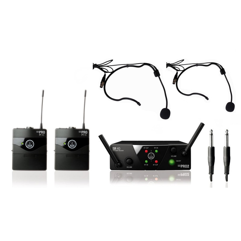 AKG WMS 40 PRO Mini DUAL Sport Set - bezprzewodowy zestaw z 2 mikrofonami nagłownymi