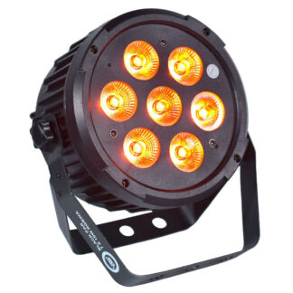 LIGHT4ME BLACK PAR 7x10W RGBWA LED mocny lekki reflektor PAR płaski czarny