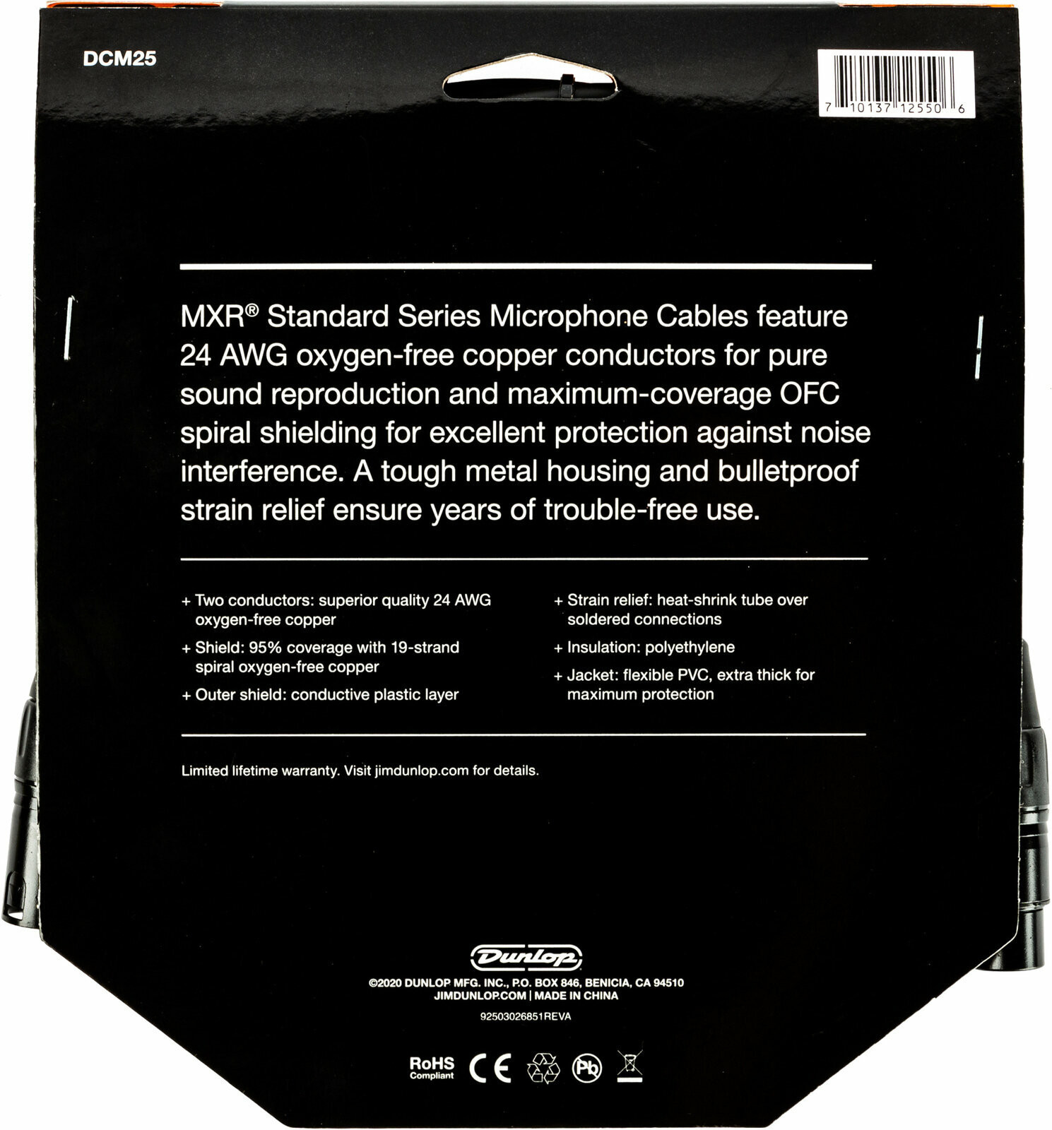 MXR DCM25 - przewód mikrofonowy 7,6m
