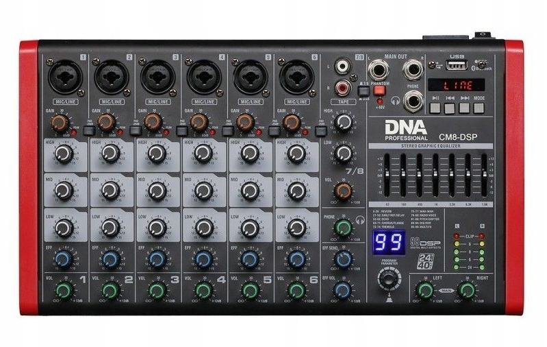 DNA CM8-DSP mikser audio USB MP3 Bluetooth Phantom