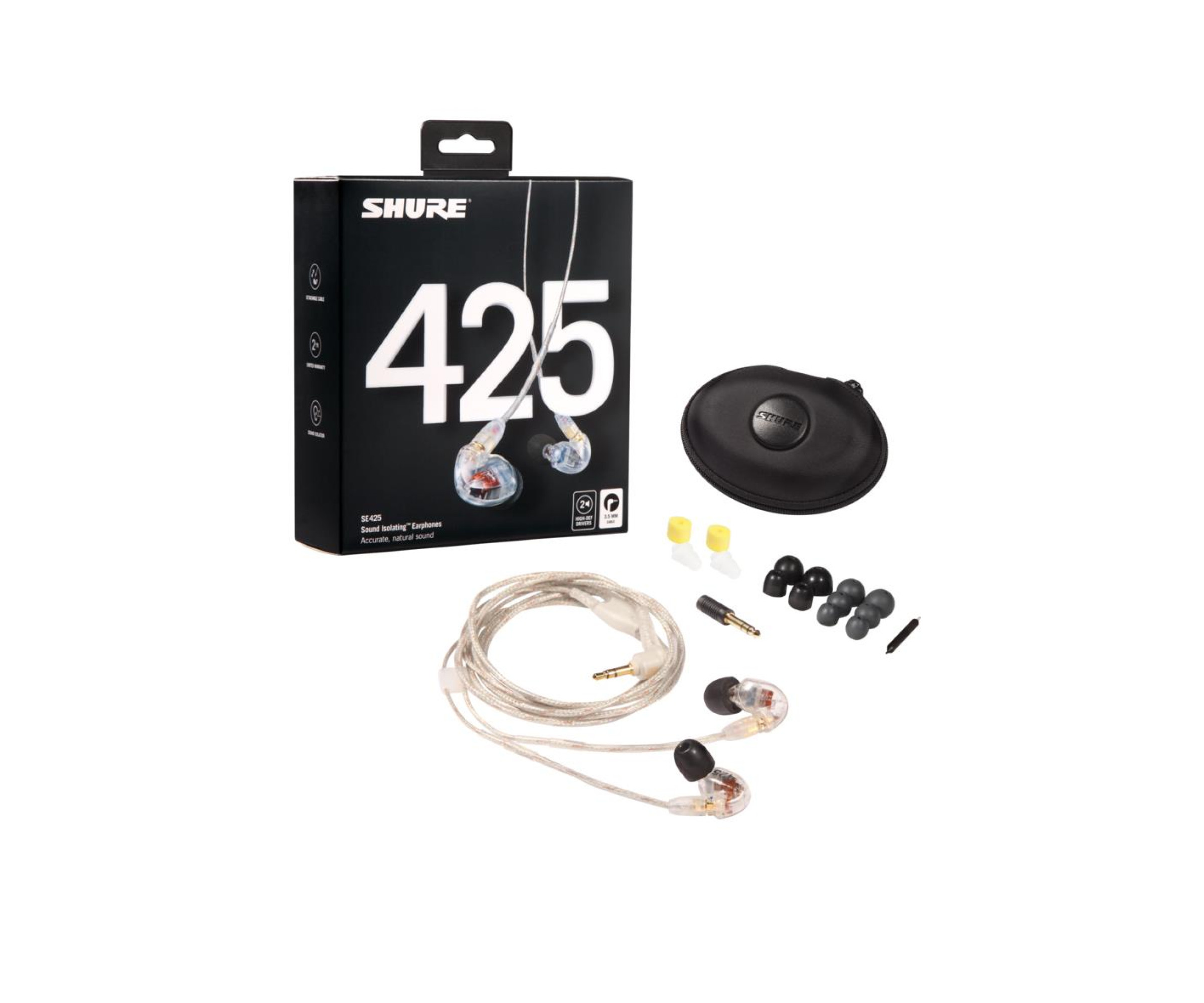 Shure SE425 CLEAR - profesjonalne słuchawki / monitory douszne stereo