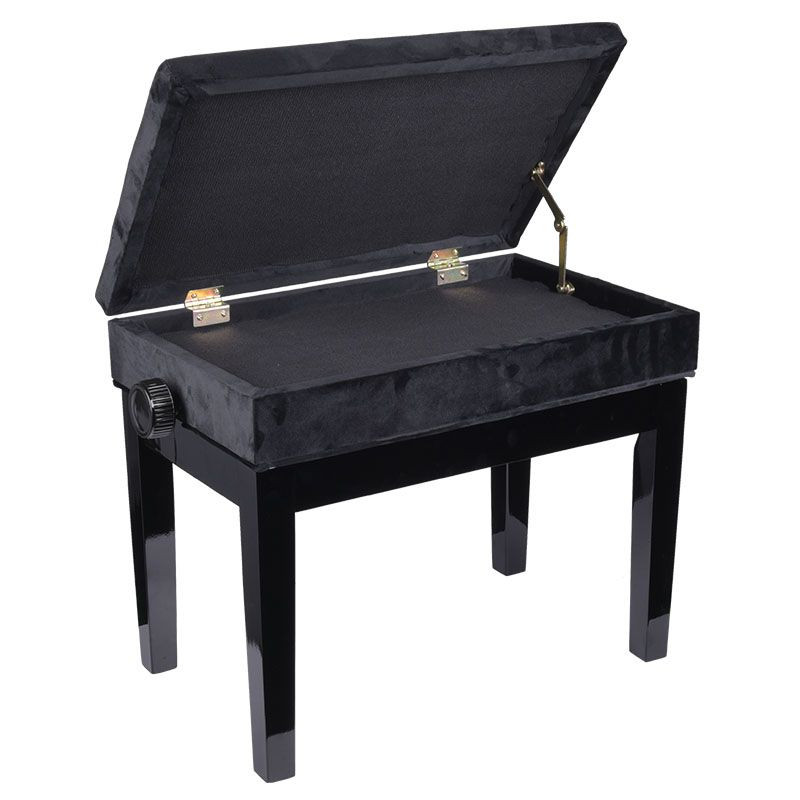 ŁAWA NN-2 WL ława do pianina ze schowkiem WELUR BK