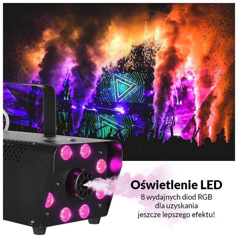 LIGHT4ME FOG 500 LED - wytwornica dymu mgły na pilota
