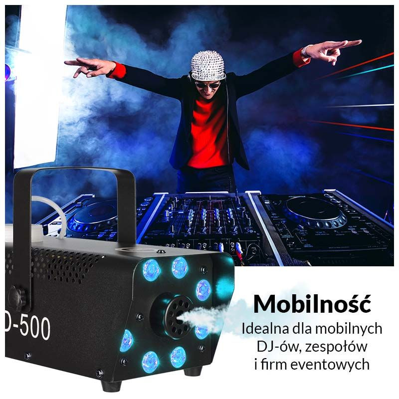LIGHT4ME FOG 500 LED - wytwornica dymu mgły na pilota